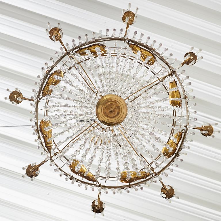 A Swedish Empire 1820/30's nine-light chandelier.