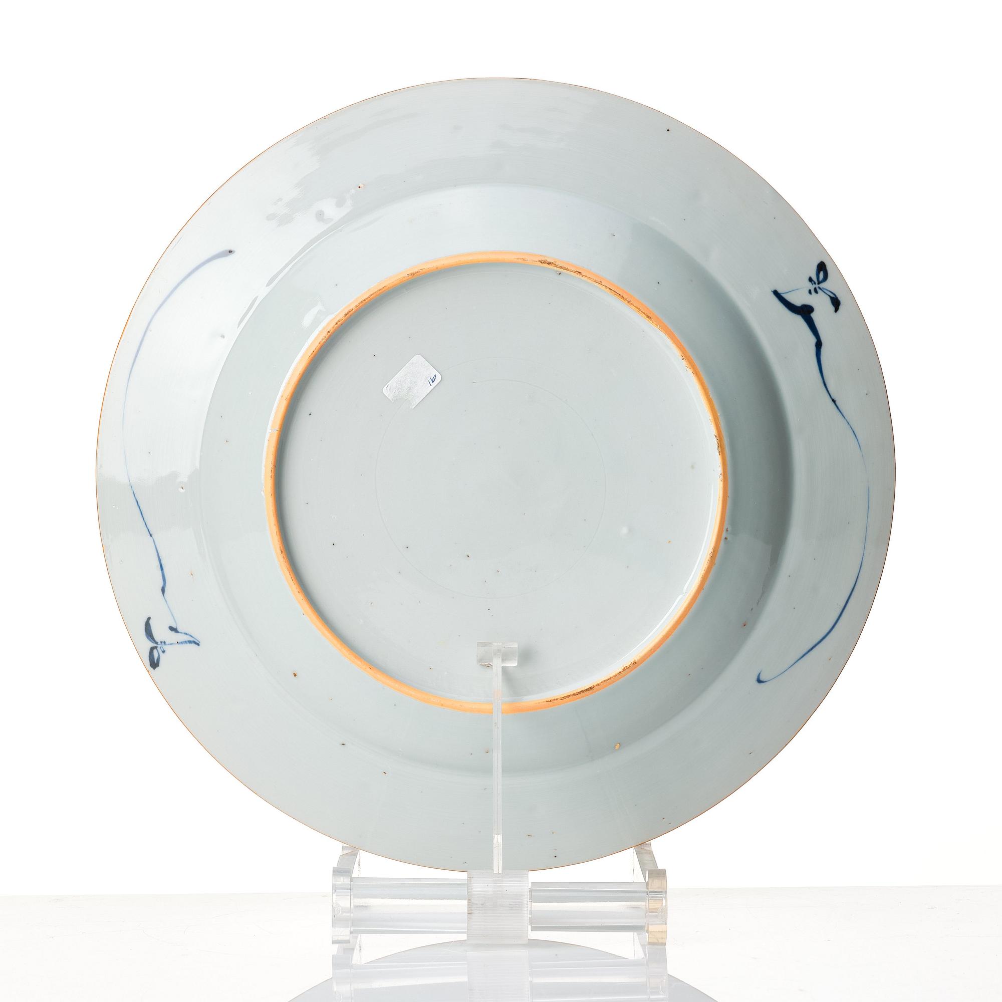 A set of five blue and white plates, Qing dynasty, Qianlong (1736-95).