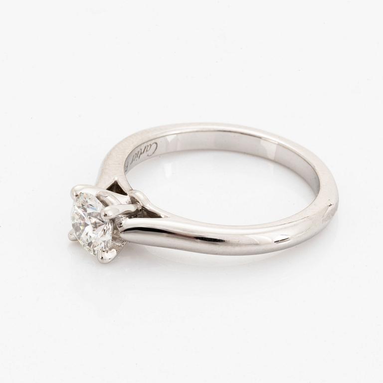 Cartier 0,46 ct brilliant-cut diamond ring.