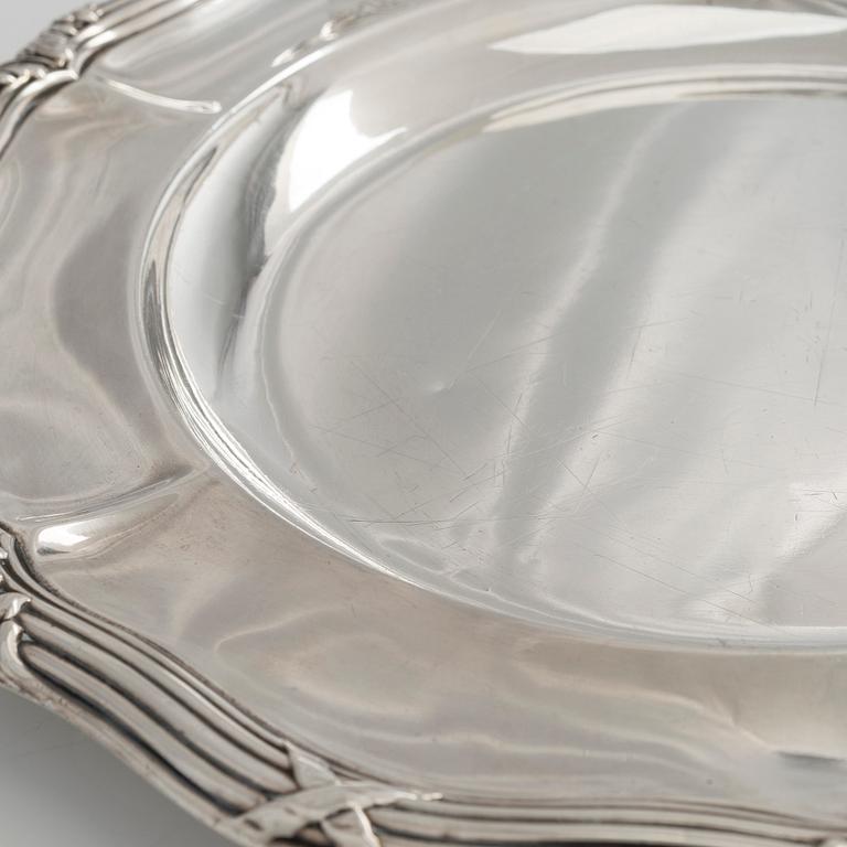 An Odiot silver dish, Paris France, latter half of the 19th century.