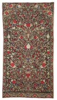 832. BRODERI. Antikt Rascht Broderi. Persien (Iran). 204 x 109 cm.