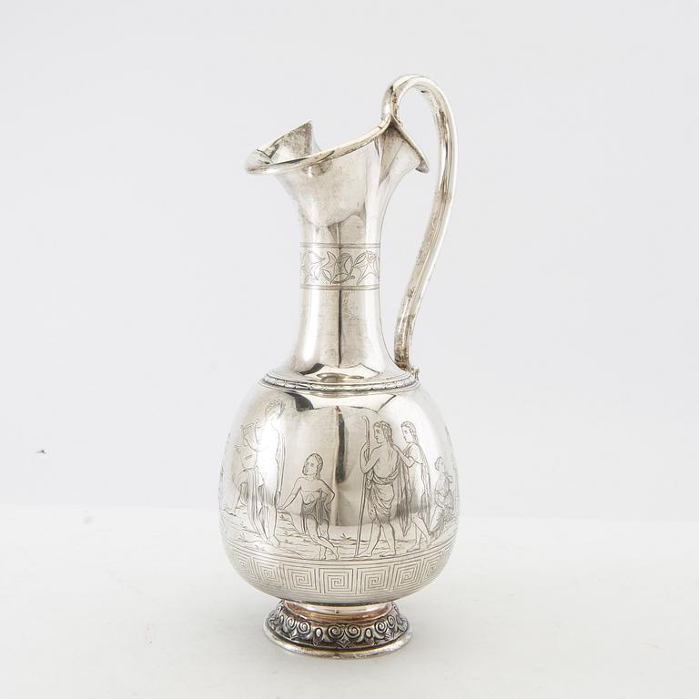 Emil Ferdinand Dahl, vinkanna, silver, Köpenhamn 1873.