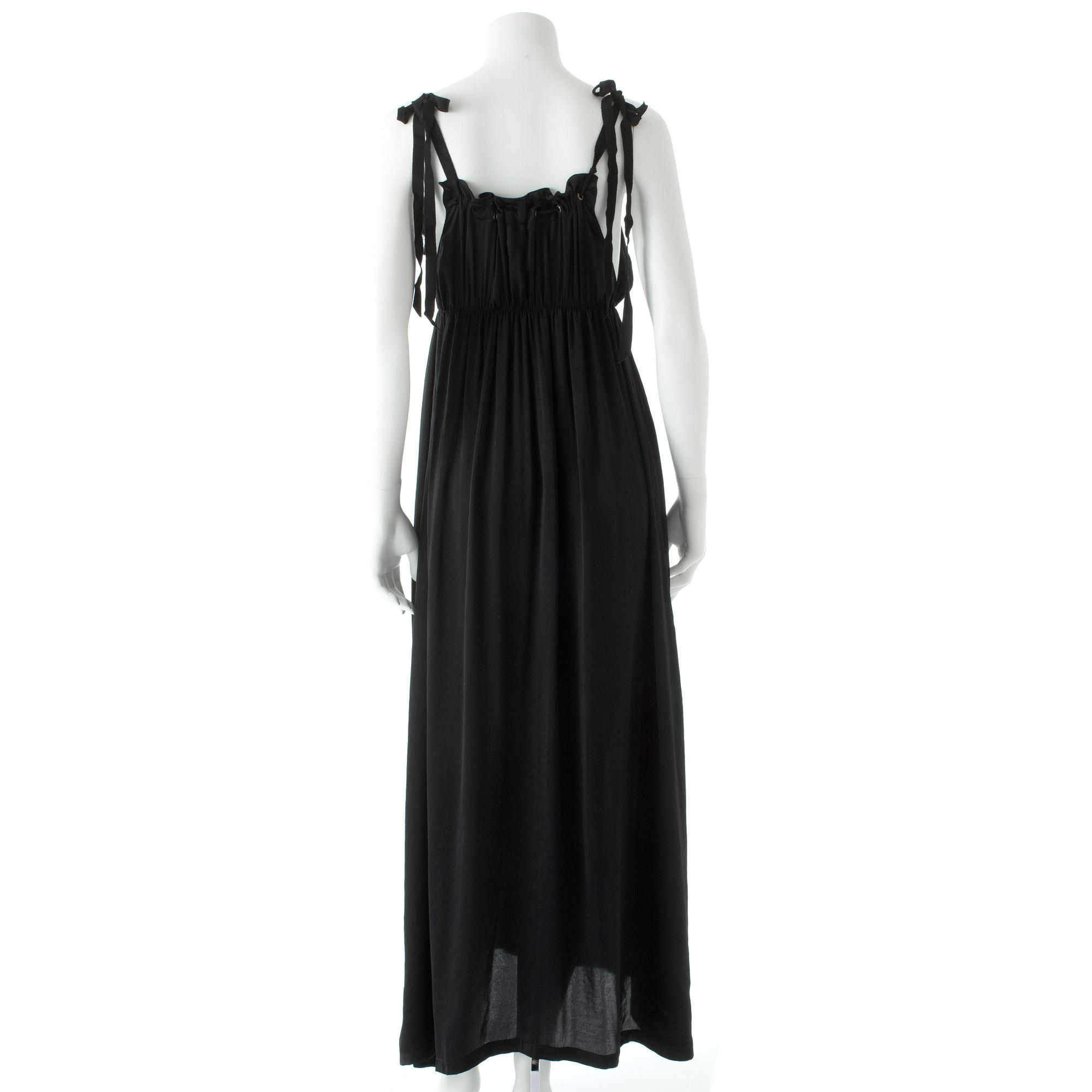 LANVIN, a black silk evening dress.