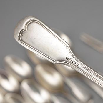 PARTI SILVER, 29 delar olika mästare bla Borgila Stockholm 1945. Total vikt  614 gr.
