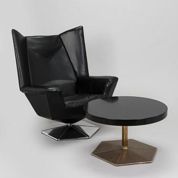 Voitto Haapalainen, a 1970s 'Prisma T-66' armchair and table, Tehokaluste Oy.