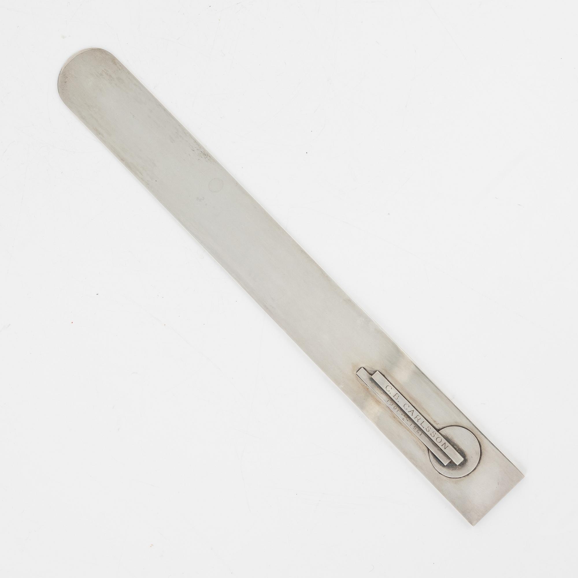 Wiwen Nilsson, brevkniv, silver, Anders Nilsson, Lund 1961.