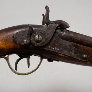 A double-barreled percussion pistol for a postillion, 1853 pattern.