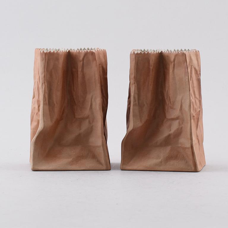 VASER, 2 st, porslin, Tapio Wirkkala, Studio-Linie, Rosenthal.