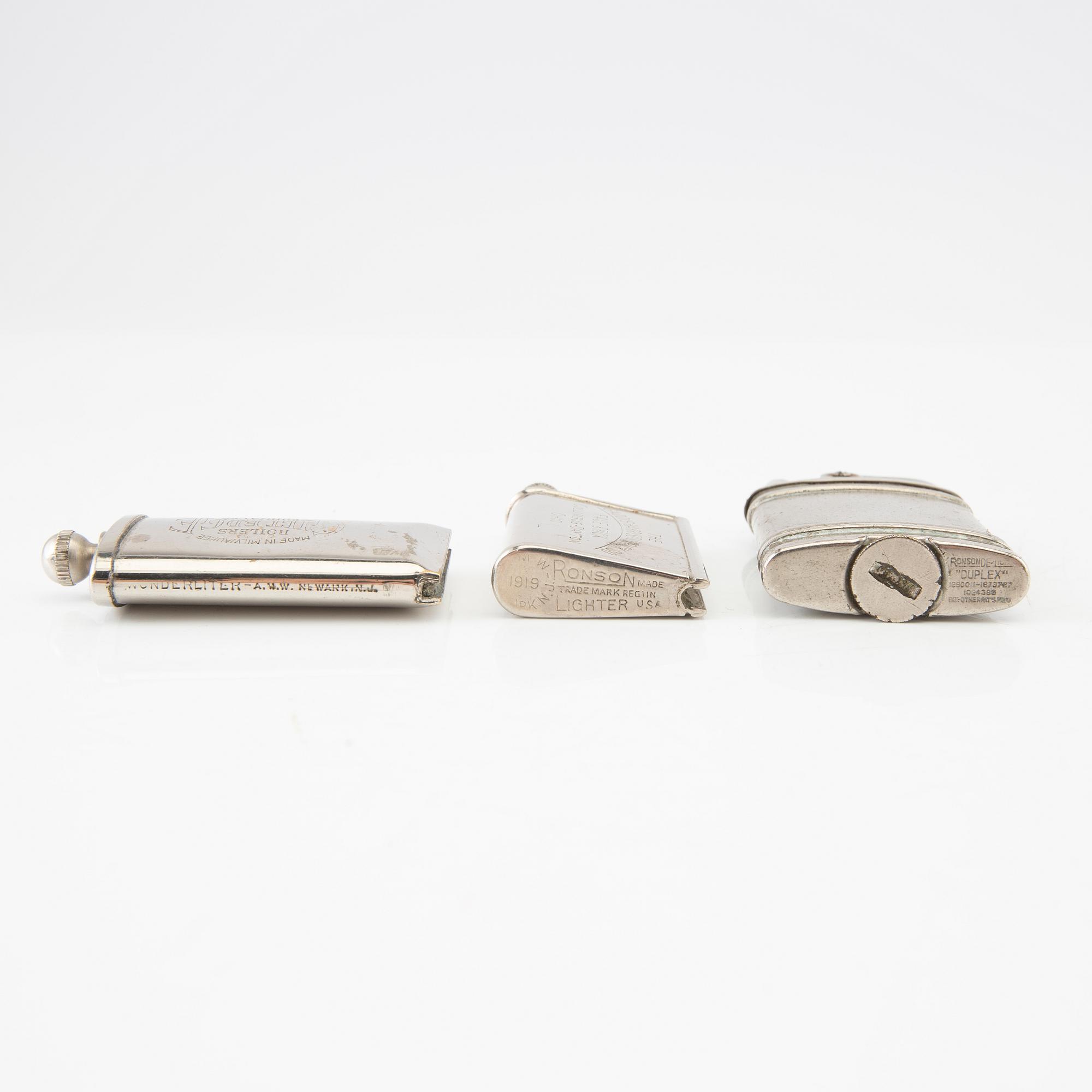 Lighters, 3 pcs, early 20th century.