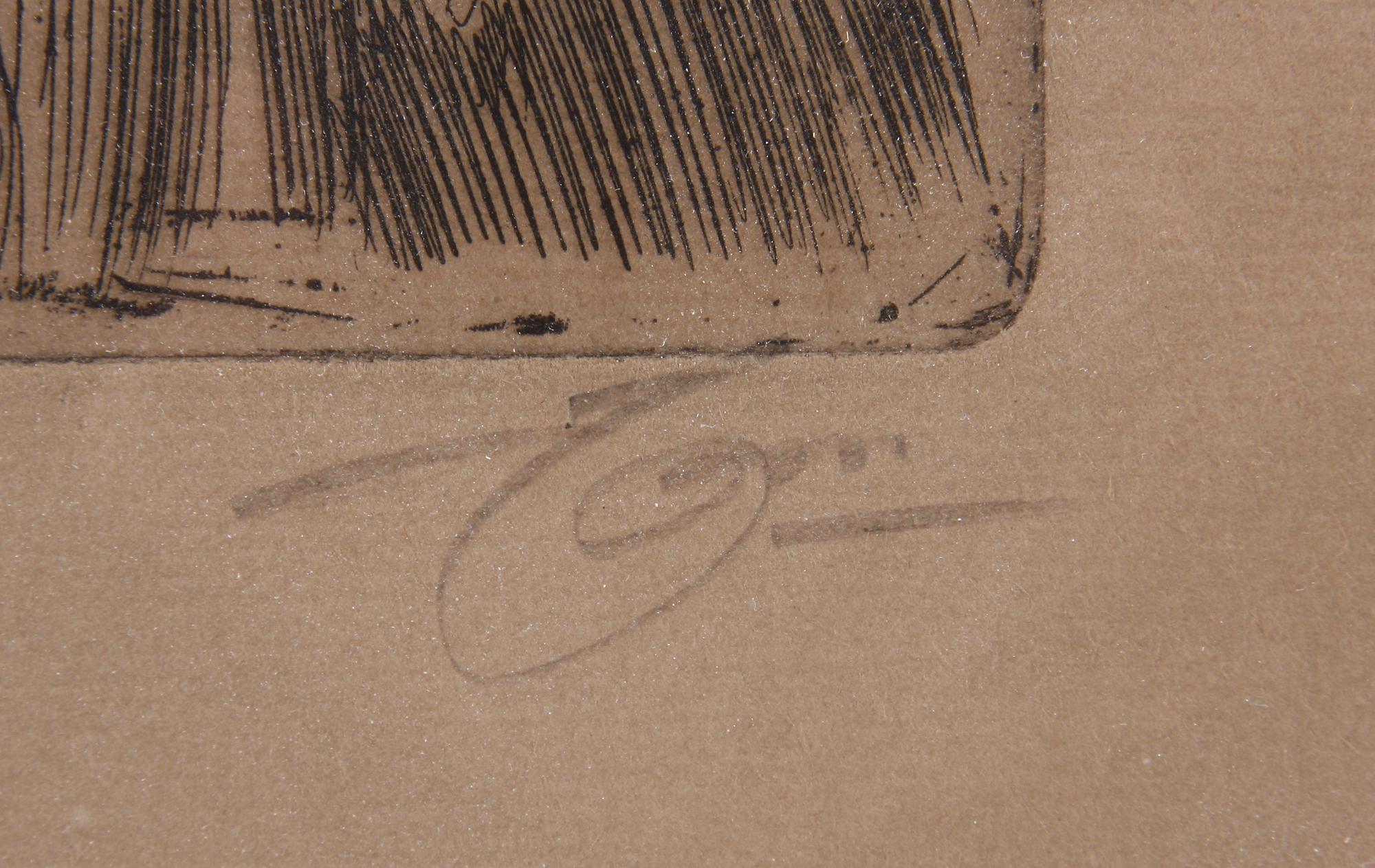 ANDERS ZORN, etsning. Sign.