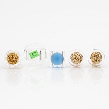 Siv Lagerström, three rings and cufflinks, acrylic plastic, 1970s.