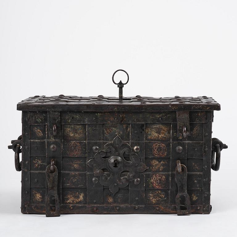 A Baroque German presumably Nuremberg iron 'Armada' chest, later part of the 17th century.