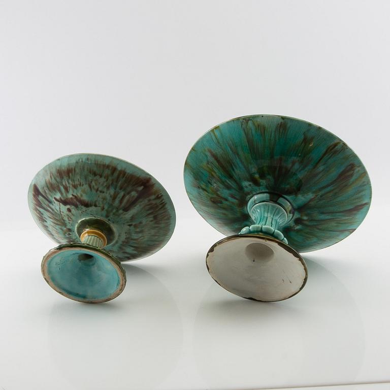 Two footed bowls Rörstrand, Art Nouveau early 20th century.