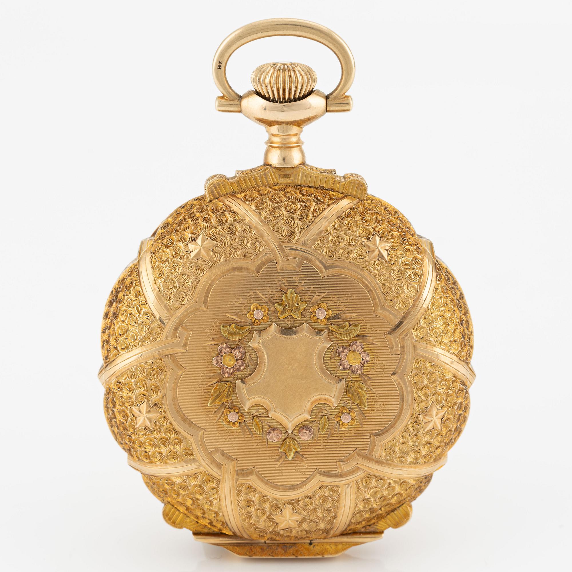 Waltham, pocket watch, hunter-case, 55 mm.