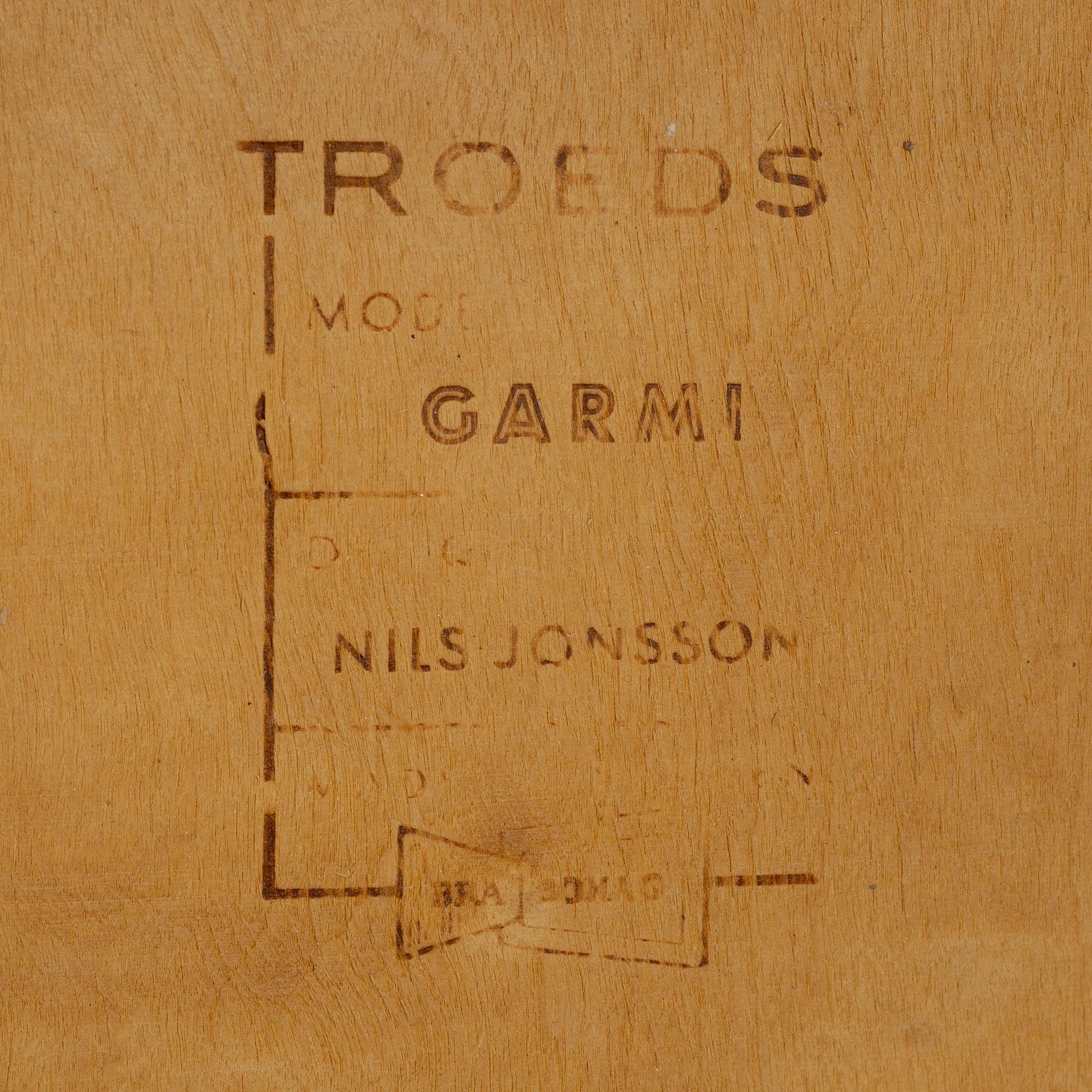 Nils Jonsson, stolar, 6 st, "Garmi", Bra Bohag, Troeds, 1900-talets mitt.
