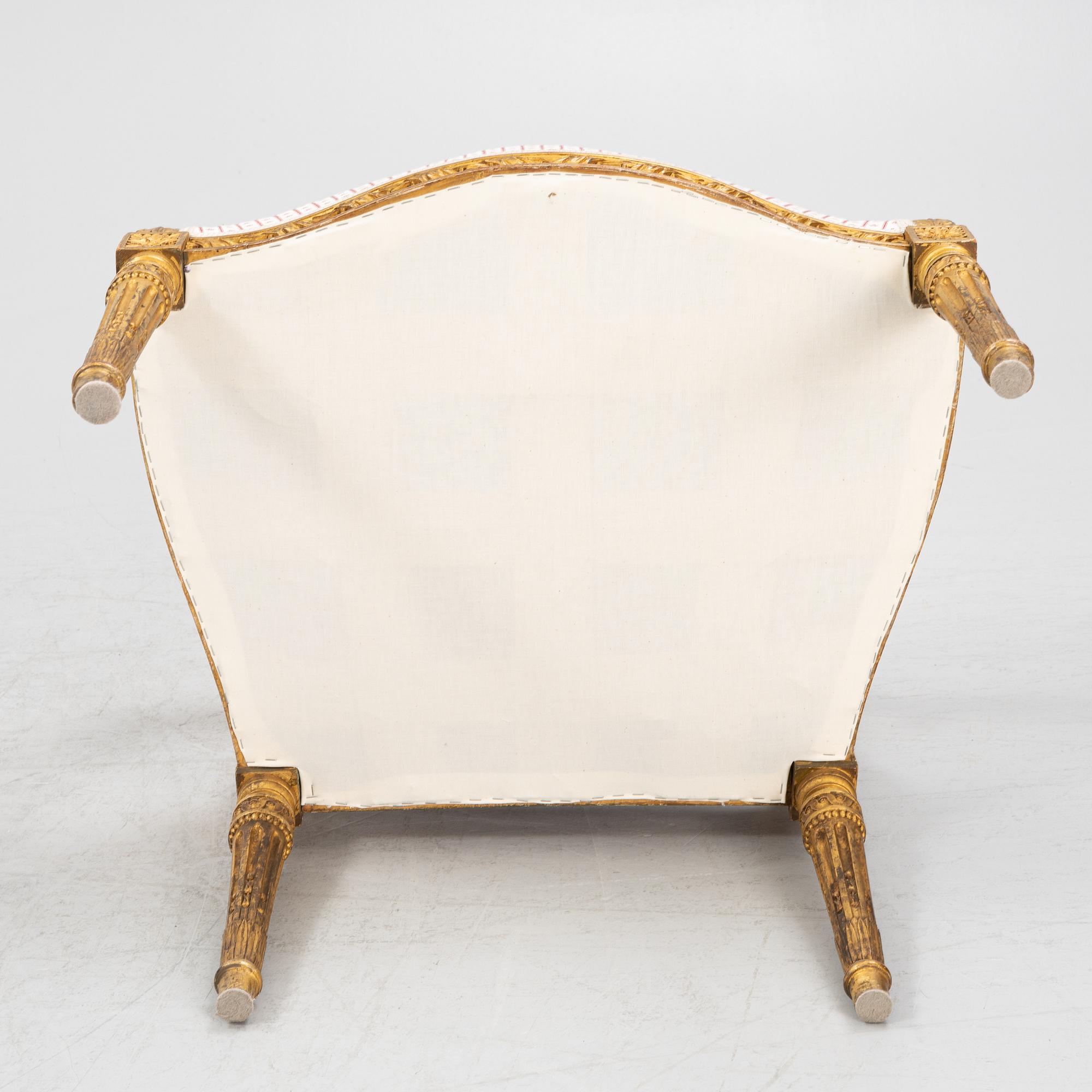 A set of four Louis XVI style furniture, late 19th century.