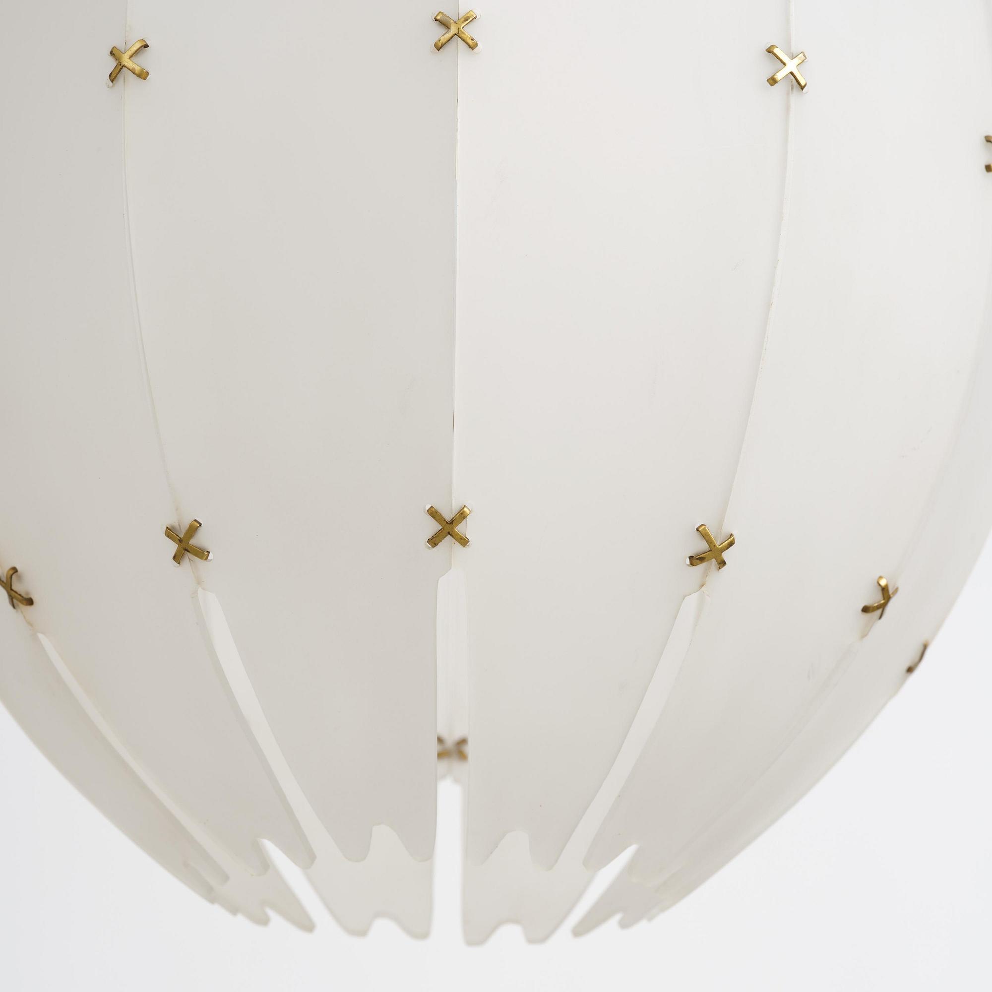 Hans Bergström, taklampa, modell "57", Swedish Modern, ateljé Lyktan, Åhus, 1950-tal.