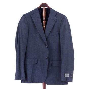 BELVEST, a bluegrey wool suit consisting of jacket and pants. Size 150.