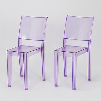 Kartell, Philippe Starck, two "La Marie" chairs and a "Francois Ghost" mirror, Italy.
