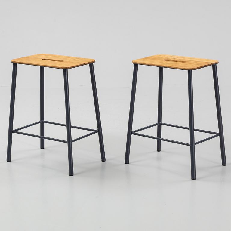 Toke Lauridsen, a pair of oak 'Adam Stool' stools, Frama, Denmark.