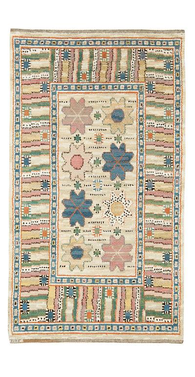 MATTA. "Scholanders matta". Flossa. 218,5 x 124 cm. Signerad MMF.