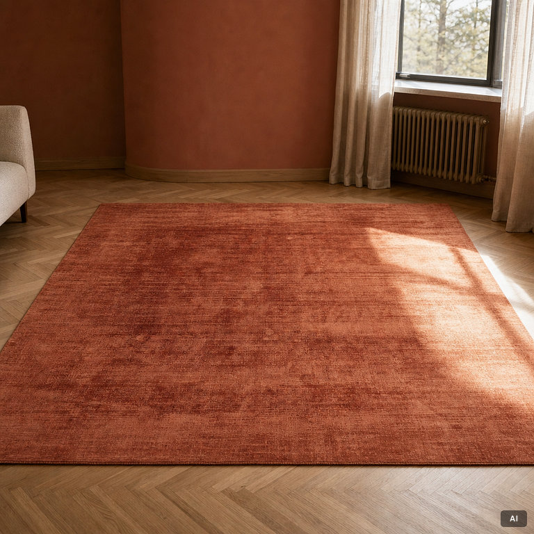 Rug, Satara, "Copper", India, approx. 300 x 270 cm.