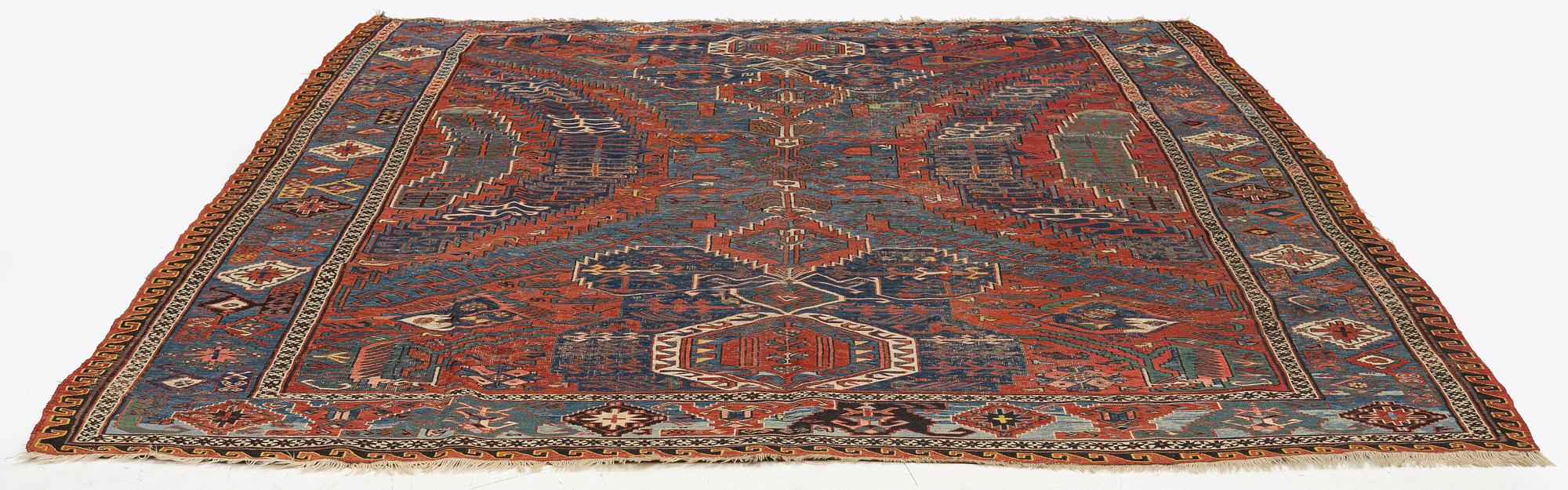 A antique 'Dragon' Soumac, East Caucasus, c. 308 x 240 cm.