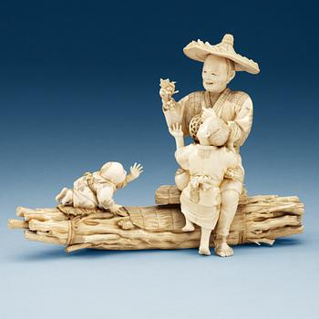 1496. A signed Japanese ivory sculpture, Meiji (1868-1912).