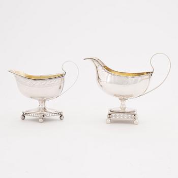 Såssnipor 2 st,  silver, en stämplad Sven Pihlgren Kalmar 1798.