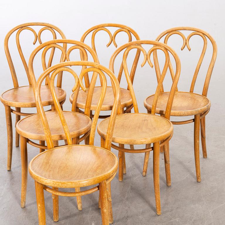 A SET OF SIX BENTWOOD CHAIRS.