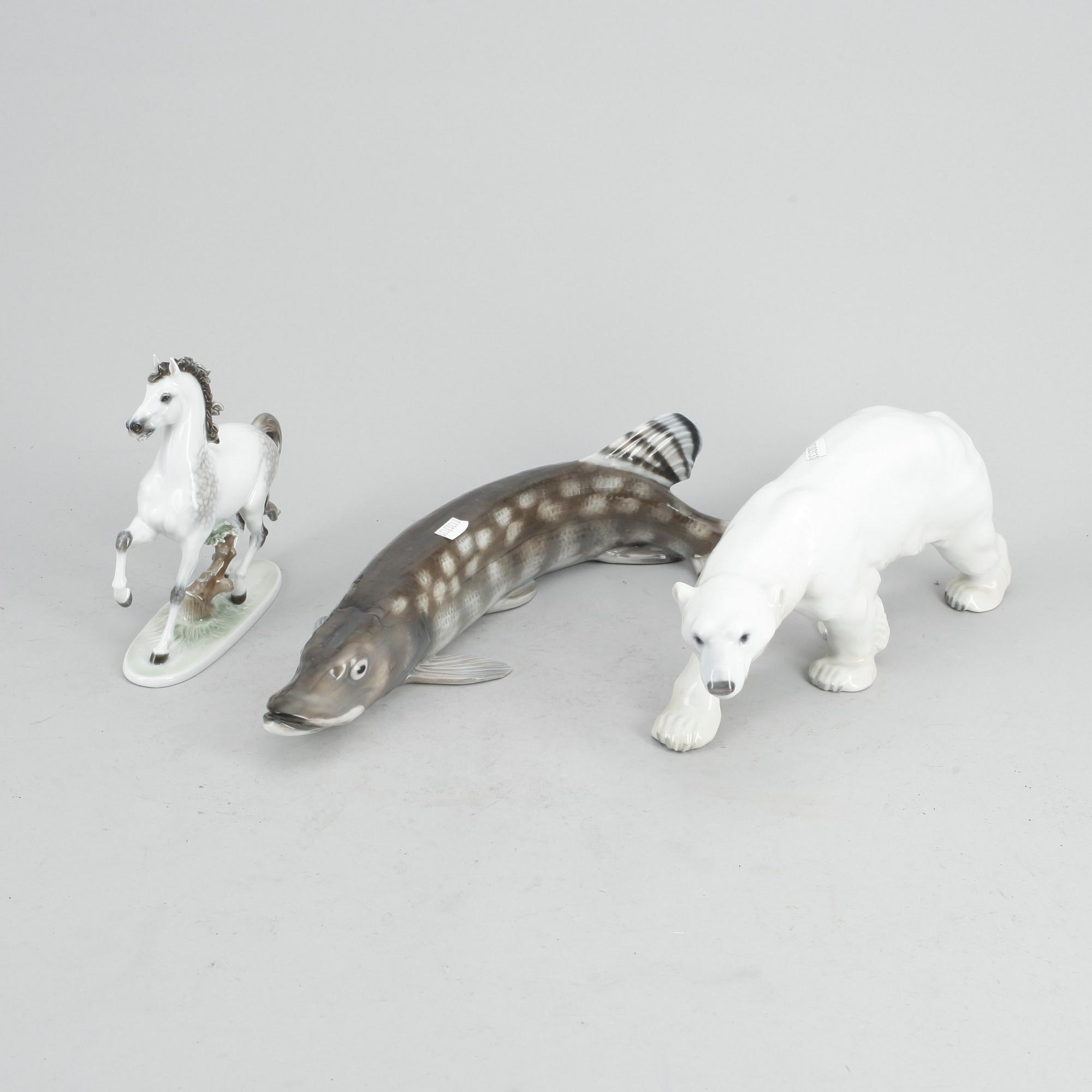 FIGURINER, 3 st, porslin, Rosenthal och Bing & Gröndal, Tyskland resp Danmark.