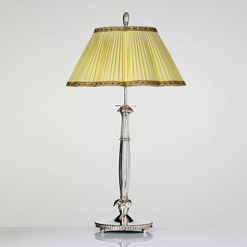 Firma Carl Hoff, a silver table lamp, Swedish import marks, Helsingborg 1929.
