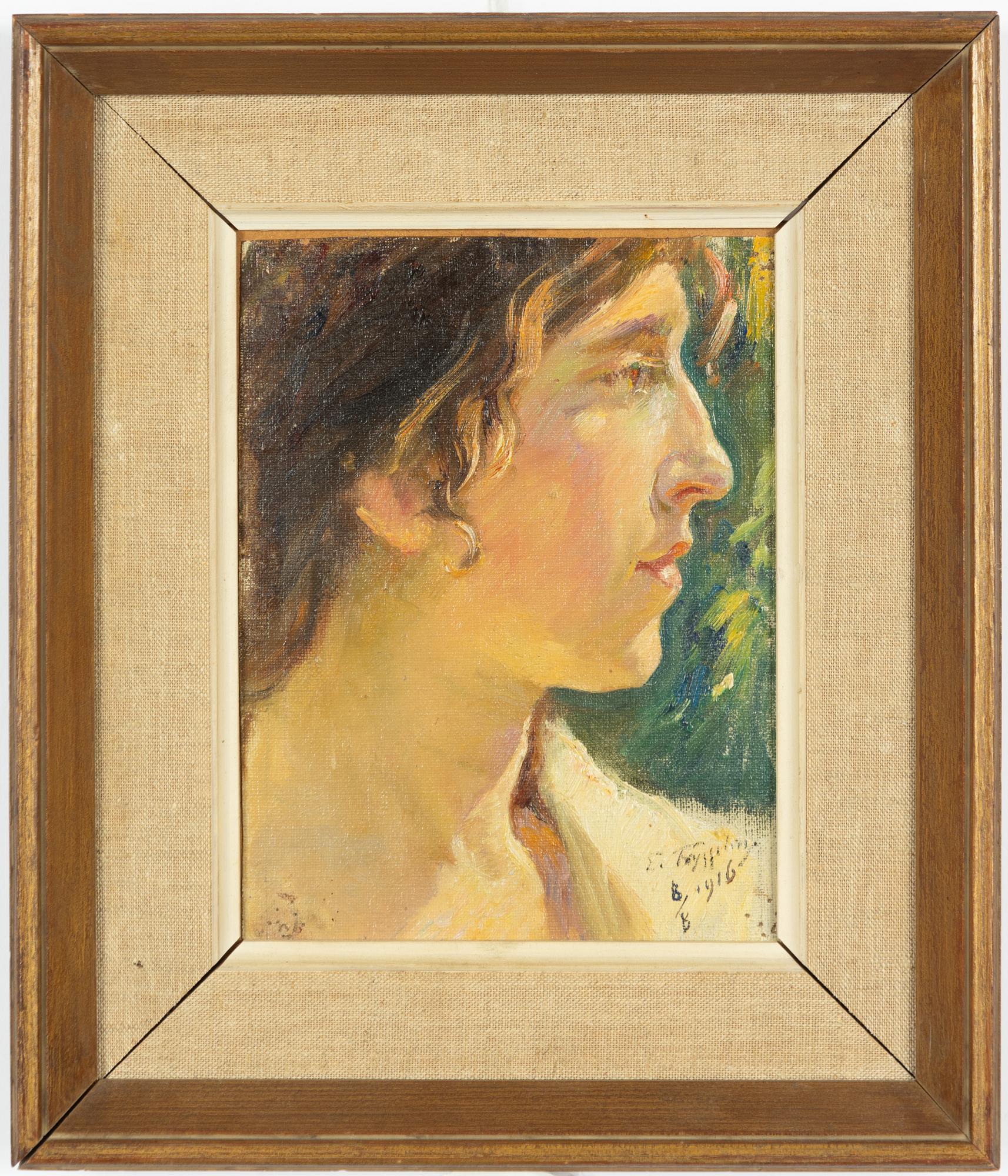 Erik Tryggelin, Porträtt i profil.