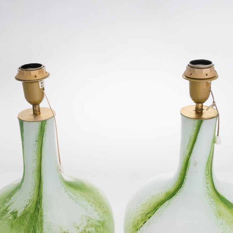 Tamara Aladin, A pair of 'Coral' tablelamps for Riihimäen Lasi Oy, Orno, Finland. In production 1975-1976.
