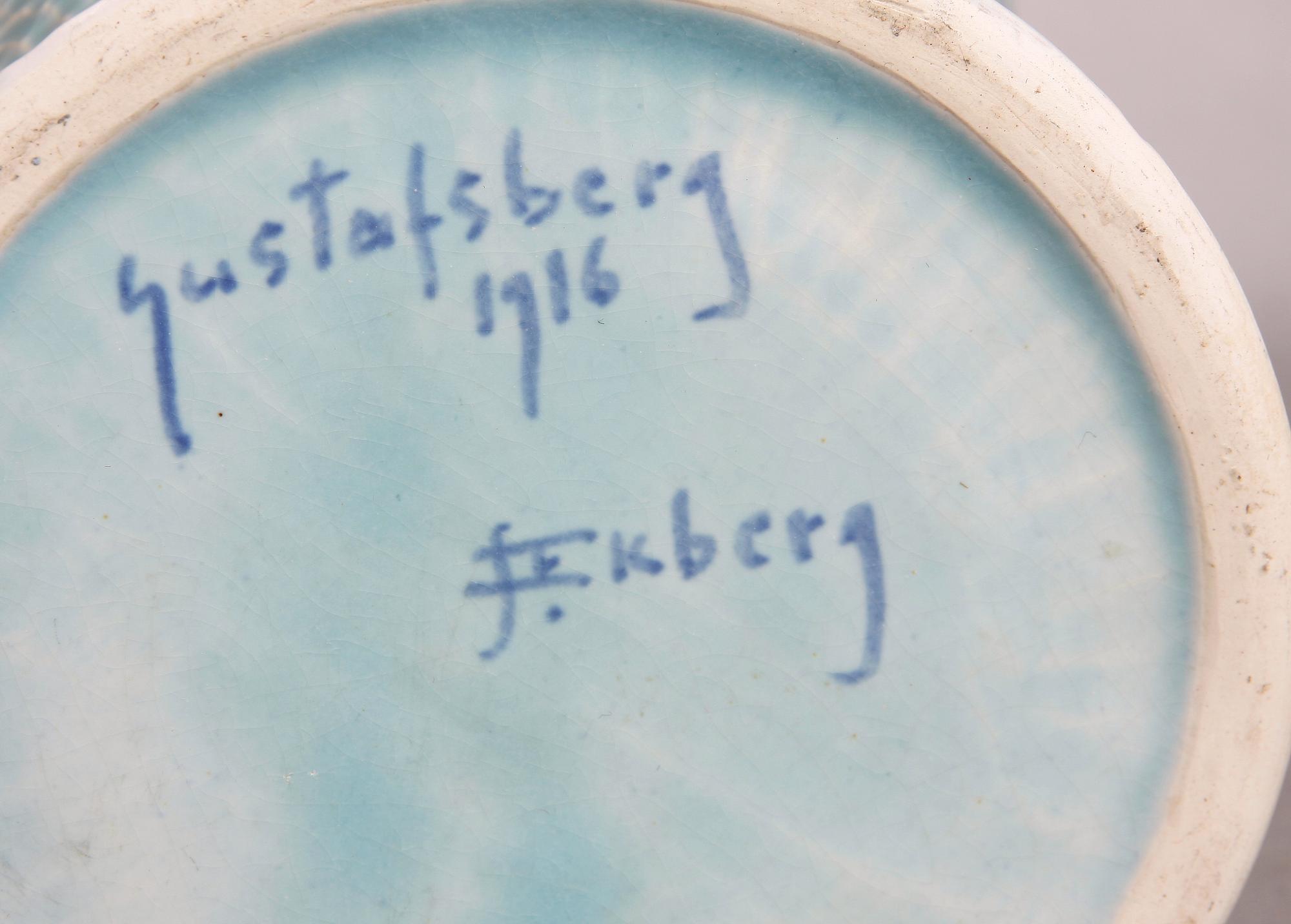 VAS, jugend, Josef Ekberg, Gustafsberg. Sign o dat 1916.
