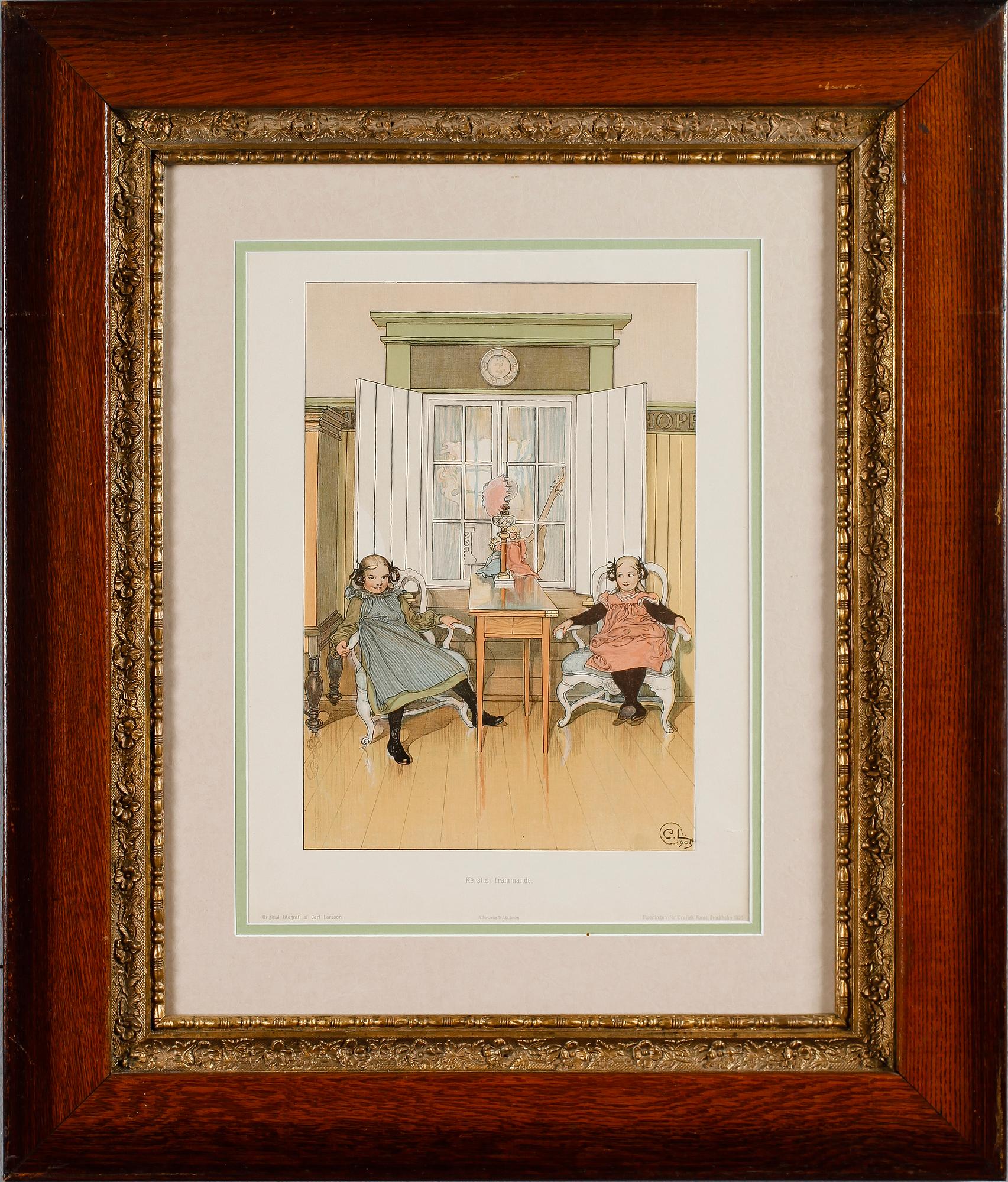 CARL LARSSON, färglitografi, för Föreningen för Grafisk Konst 1905.