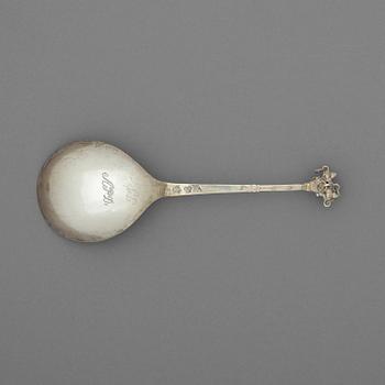 528. A Swedish 18th century parcel-gilt spoon, marks of Christoffer Bauman, Hudiksvall 1759.