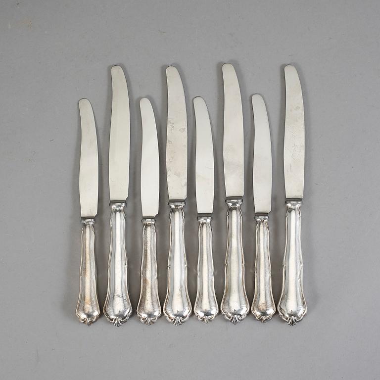 BESTICKSERVIS, 28 delar, silver, modell Viktoria, CG Hallberg, 1900-talets mitt. Total vikt ca 1680 g.