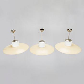 Paavo Tynell, three mid-20th century '1673' pendant lights for Idman Finland.