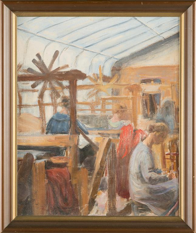 Tyra Malmström, oil on canvas laid on board, signed.