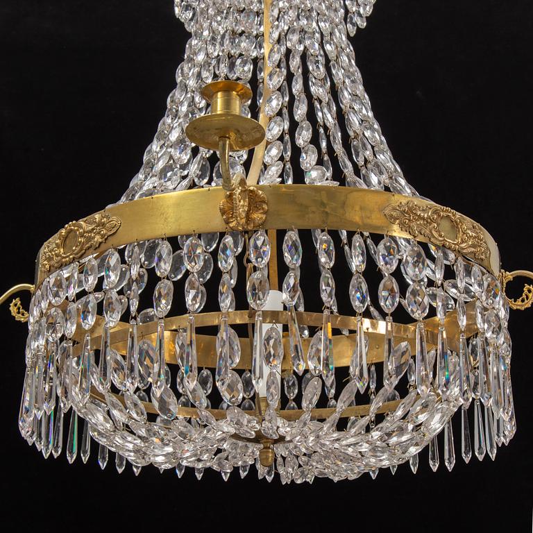 An empire chandelair, Sweden, around 1820.