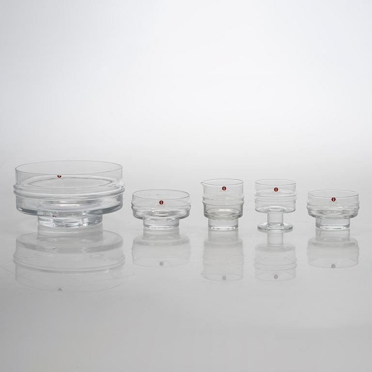 Timo Sarpaneva, 32-piece glass dessert ware,  'Ripple' for Iittala. Designed in 1963.