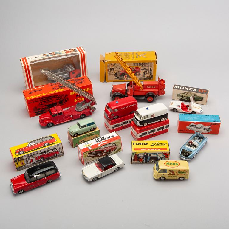 A set of eleven toy cars by Tekno, Denmark, 1950-1970's.