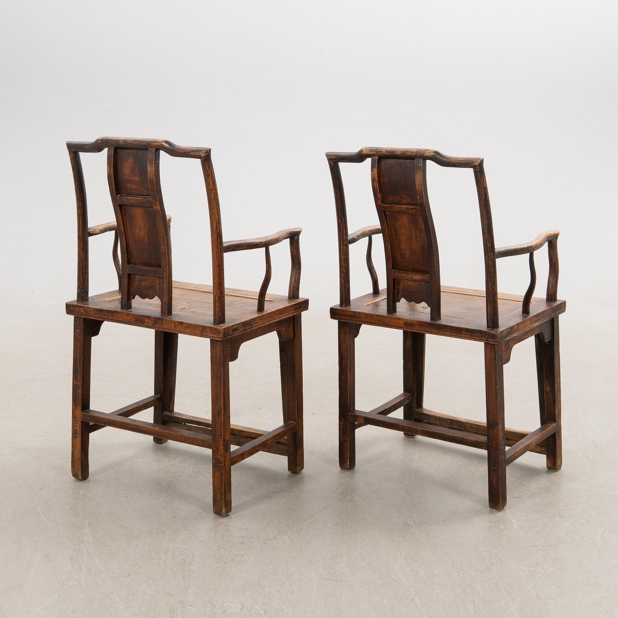 Armchairs, a pair China around 1900.