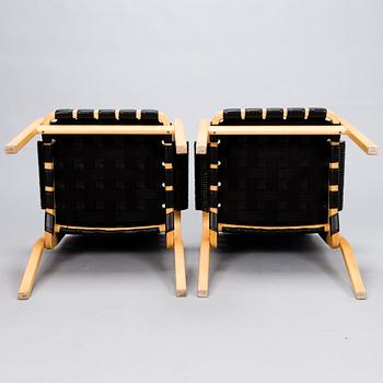 ALVAR AALTO, nojatuoleja, 2 kpl, malli 45, Artek 1990-luvun loppu.