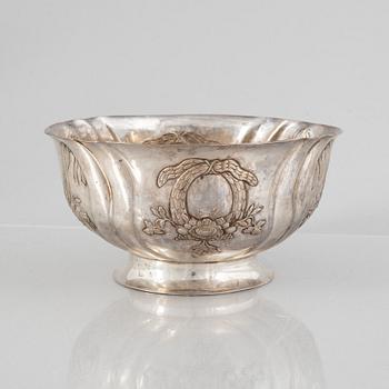 Skål, silver, oidentifierad stämpel, möjligen Danmark, rokoko, 1700-tal.