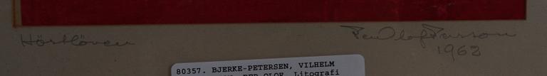 BJERKE-PETERSEN, VILHELM och PERSSON, PER-OLOF. Litografi resp pastell, sign.