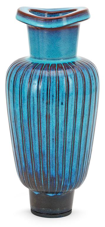 A Wilhelm Kåge 'Farsta' stoneware vase, Gustavsberg studio, probably 1950's.