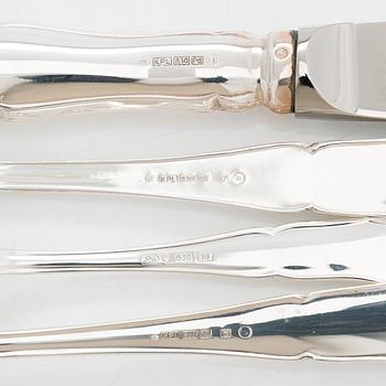Bestickuppsättning, 24 delar, silver, "Chippendale", 1992-99. I besticklåda.