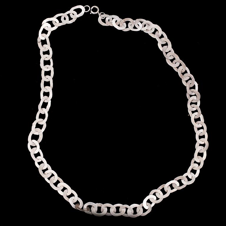 ARMRING och HALSBAND, silver, bl.a Rey Urban, Stockholm, 1969, total vikt inkl sten ca 66 gram.